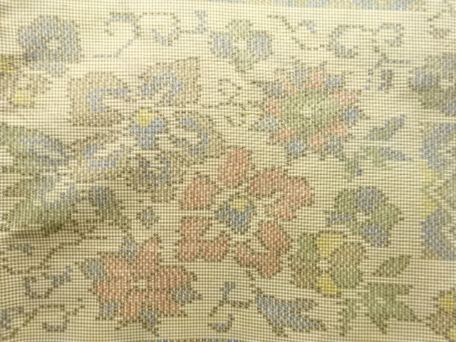 JAPANESE KIMONO / ANTIQUE KIMONO / SILK / OSHIMA TSUMUGI / WOVEN FLOWER